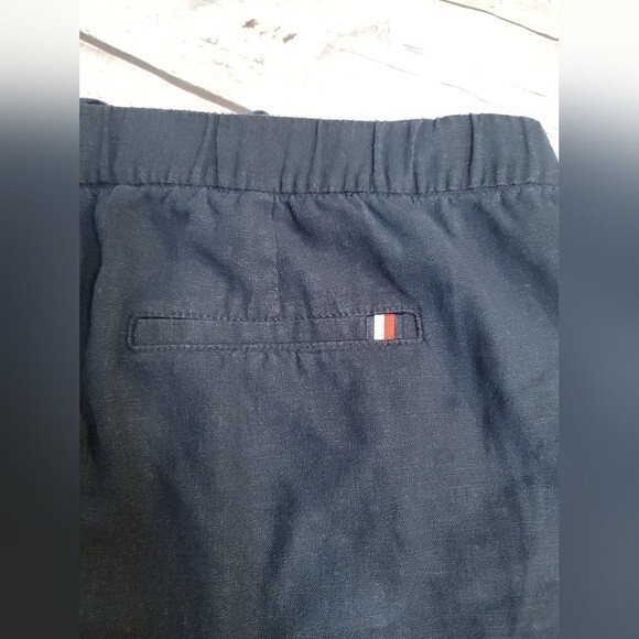 Tommy Hilfiger Navy Skirt size XXL Linen Blend Tie/Button Zipper Front Casual - Picture 7 of 7